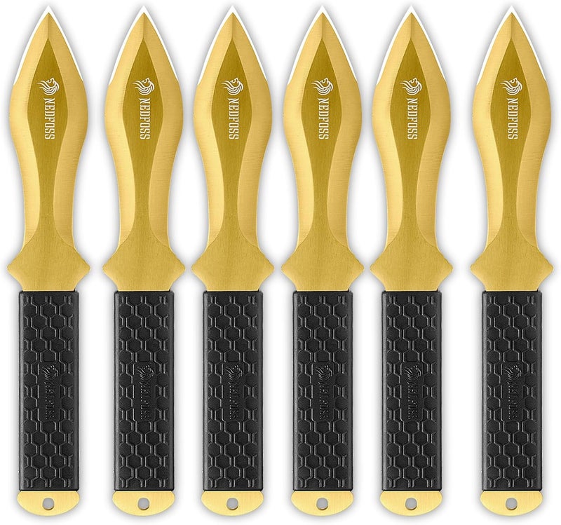 NedFoss COBRA Throwing Knives 6Pack, Ideal Companion for Throwing Axes and Tomahawks, 10" One Piece Stainless Steel Design with Sheath, Sturdy for Recreation and Competition - Image 1
